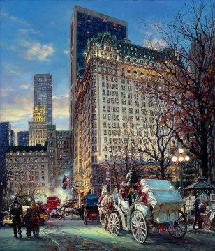 風景 Painting - ニューヨークの街並みの鼓動 現代都市のシーン